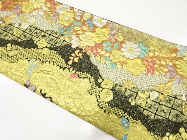 JAPANESE FUKURO OBI FOR FURISODE / WOVEN TSUJIGAHANA